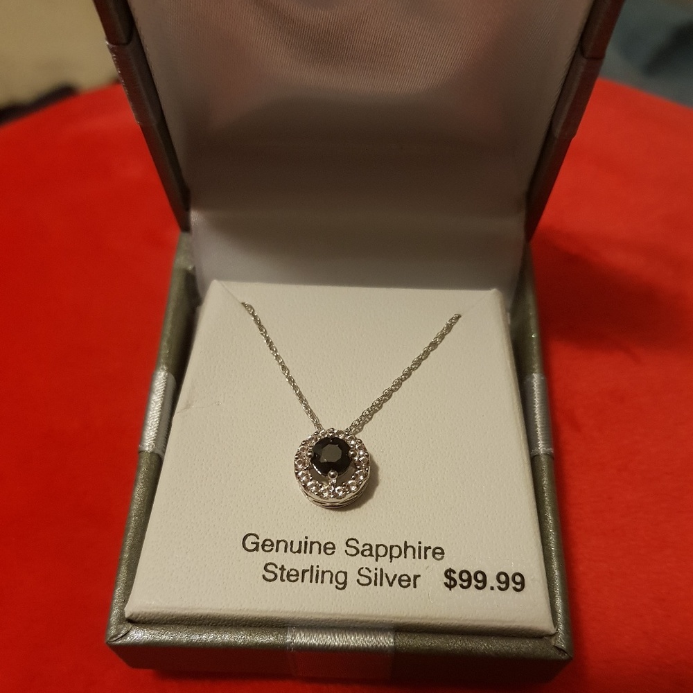 🆕Genuine sapphire & white topaz halo - Picture 5 of 7